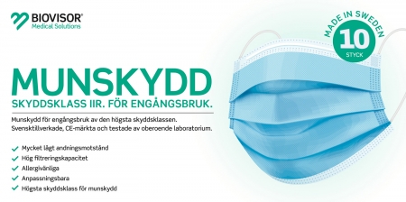 Munskydd engngsbruk, 3 lager, IIR, 10-pack, Svensktillverkat i gruppen Smittskydd / Munskydd & Ansiktsmasker i tyg hos Familjetrygg (BVIIR10)