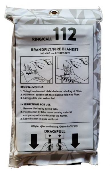 Brandfilt 100x100 cm - mnstrat tygfodral i gruppen Hemmet / Allt inom Hem hos Familjetrygg (PA20240718)