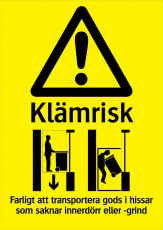Dekal Varning Klmrisk hiss